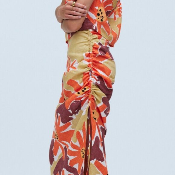 Zulu & Zephyr Wildflower Linen Midi Skirt - Picture 2 of 5